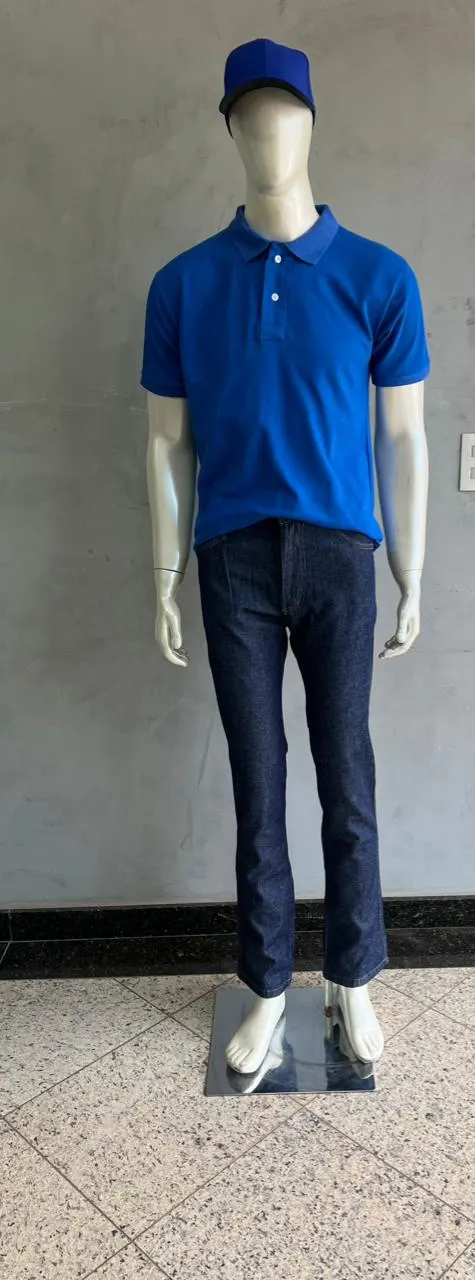 Camisa Polo Azul Royal e Calça Jeans — Artveste Uniformes