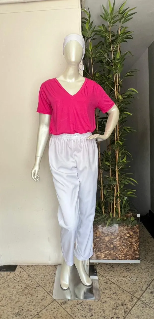 Camisa Rosa Pink e Calça Branca — Artveste Uniformes