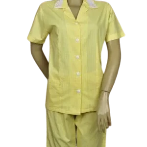 Conjunto Amarelo com Colarinho de Renda — Artveste Uniformes