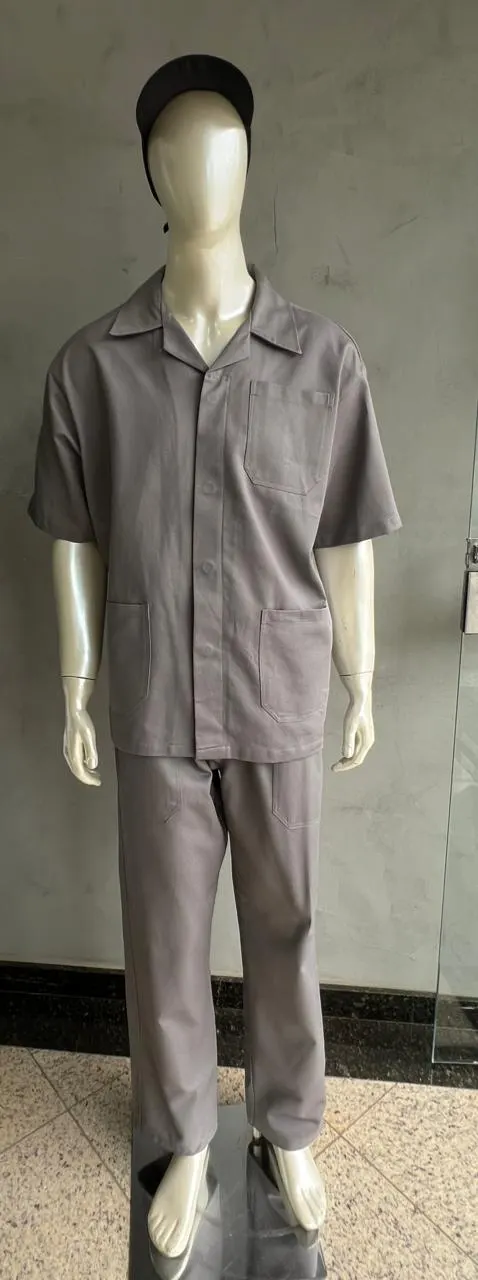 Conjunto Camisa Manga Curta e Calça Cinza 2 — Artveste Uniformes