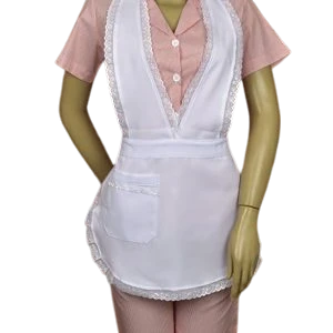 Conjunto Listrado Rosa com Avental — Artveste Uniformes