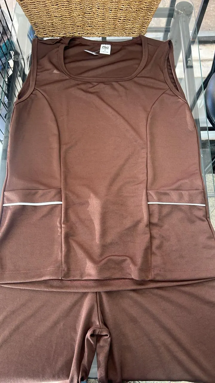Conjunto Regata e Shorts Marrom — Artveste Uniformes