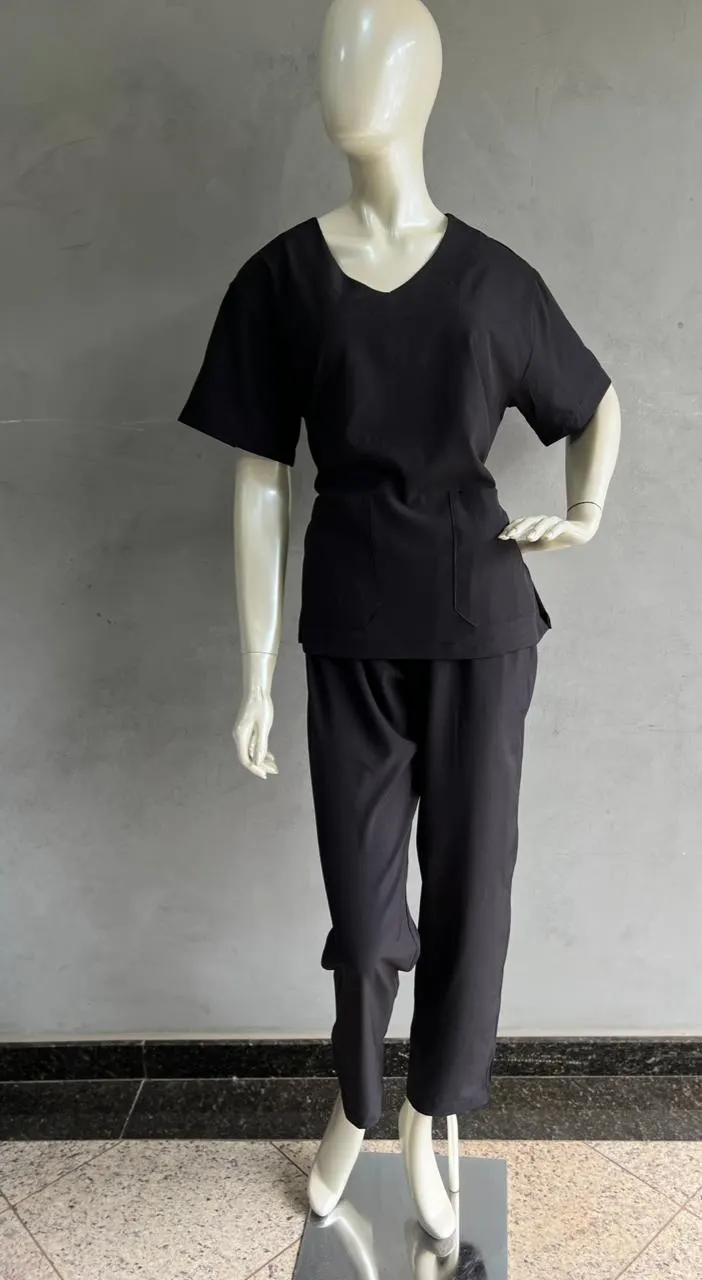 Conjunto Scrub Preto — Artveste Uniformes