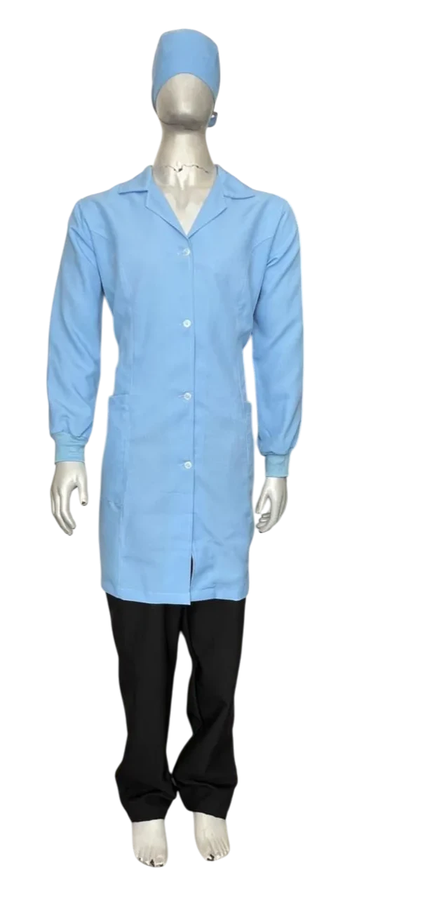 Jaleco Manga Longa Azul Claro — Artveste Uniformes
