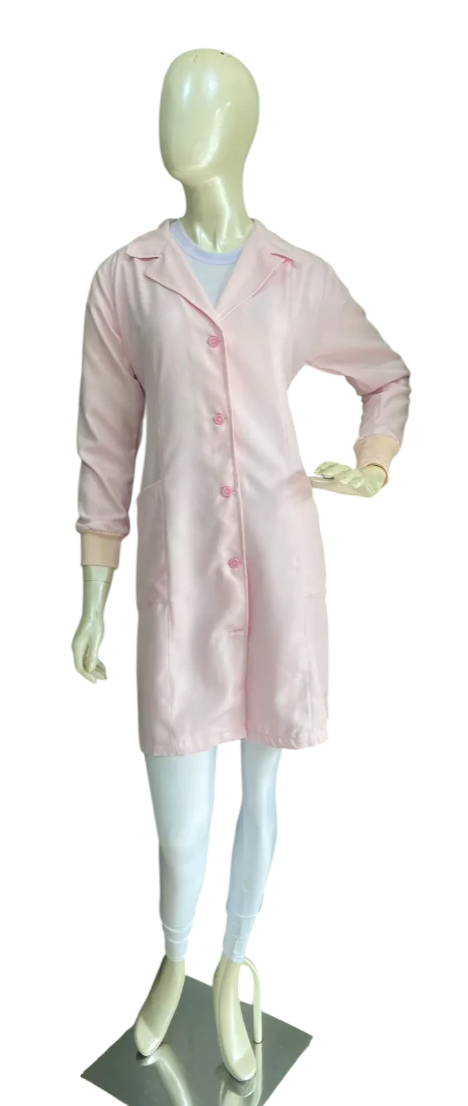 Jaleco Manga Longa com Punho Rosa — Artveste Uniformes