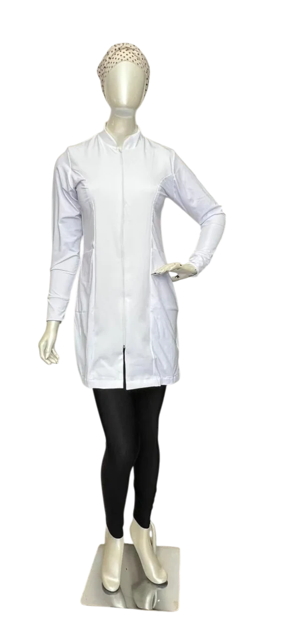 Jaleco Manga Longa Zíper Branco 3 — Artveste Uniformes