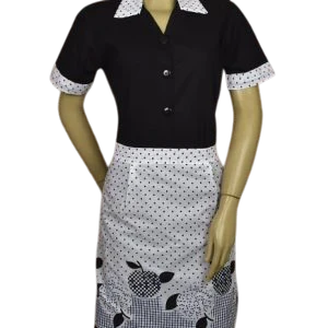 Vestido Preto com Avental Poá — Artveste Uniformes