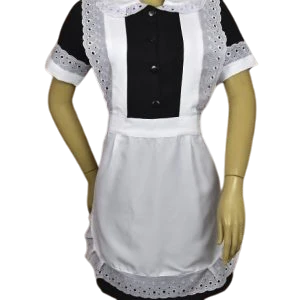 Vestido Preto com Avental Rendado e Babado — Artveste Uniformes