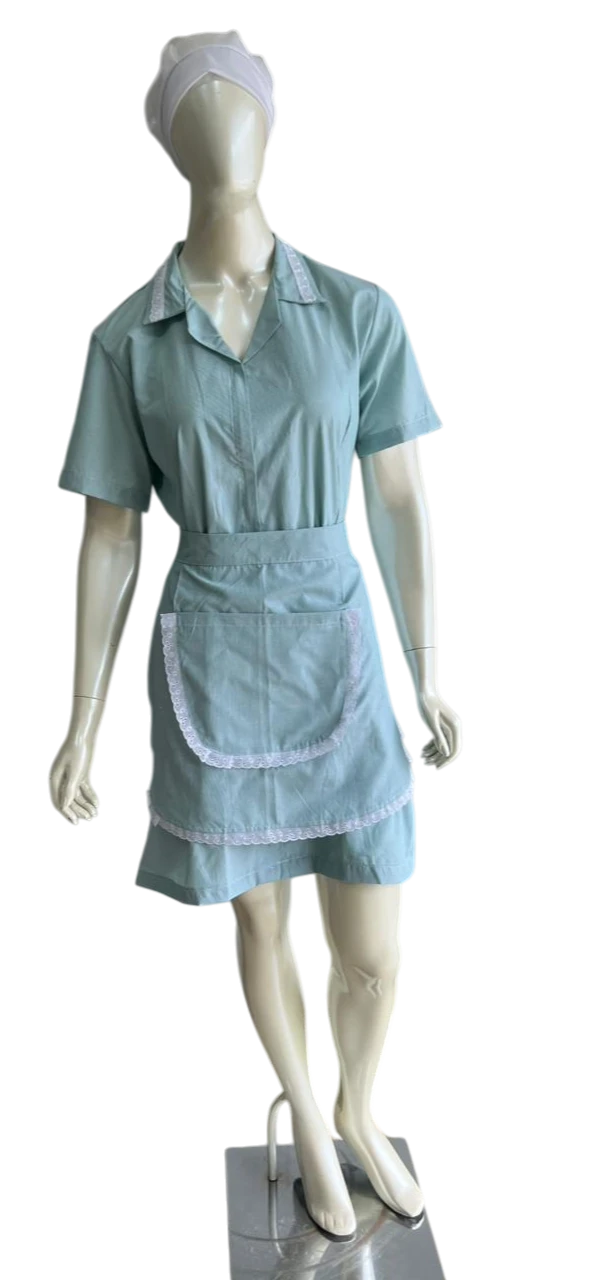 Vestido Verde Menta com Avental de Renda — Artveste Uniformes